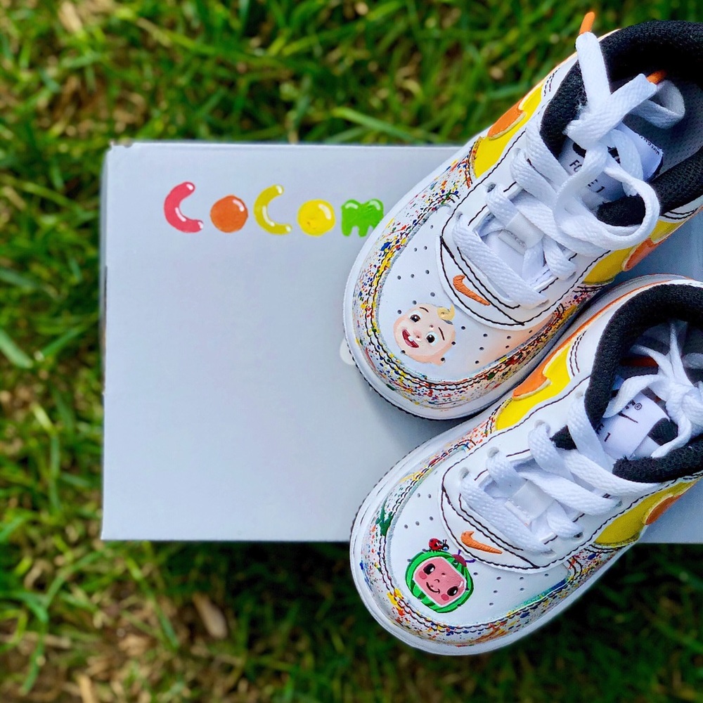Custom Painted Cocomelon Nike Air Force 1s